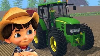 John Deere tractor  Tractor video for kids  Cartoon [upl. by Weil]