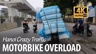 Hanoi Crazy Traffic  MOTORBIKES OVERLOADED [upl. by Latimore]