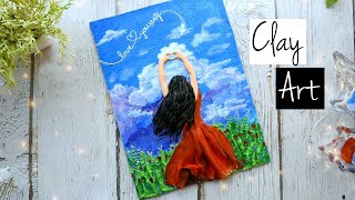 Clay Painting Ideas  Clay Art On Canvas  3D Clay Art [upl. by Downing]