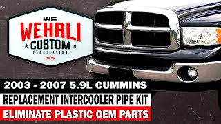 WCFab 20032007 5 9L Cummins 3quot Replacement Intercooler Pipe Kit [upl. by Ev]