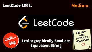 1061 Lexicographically Smallest Equivalent String  Leetcode  C  Hindi [upl. by Kyte]