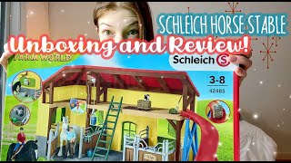 SCHLEICH HORSE STABLE UNBOXING AND REVIEW [upl. by Redneval]