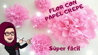 DIY🌸Como hacer FLORES de papel crepe o china SENCILLA Y FÁCIL 🌸2 modelos [upl. by Esilana]