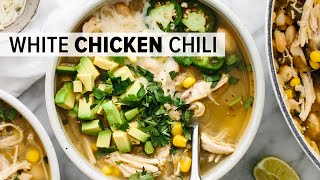 WHITE CHICKEN CHILI  the best dang chili recipe  so easy [upl. by Nickelsen]