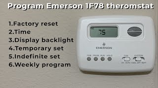 How to Program Emerson 1F78 White Rogers Thermostats [upl. by Ekrub]