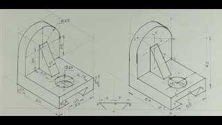 Copy isometric 13  Technical drawing  Engineering drawing [upl. by Shepherd618]