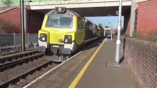 A few Class 70s at Stowmarket GEML 24022018 [upl. by Annayd]