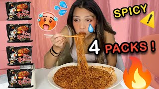 MUKBANG NOUILLES TRÈS PIQUANTES CHALLENGE 🥵 [upl. by Nauqas]