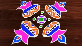 Rangoli Art  6 x 6 Dots  Easy Rangoli Designs with Kolam by Sunitha 295 [upl. by Stretch]