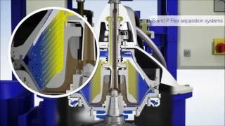 Purification animation of an Alfa Laval selfcleaning centrifuge total discharge [upl. by Nibot846]