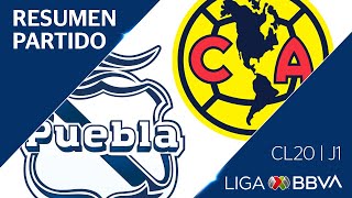 Resumen  Puebla vs América  Liga BBVA MX  CL 2020  Jornada 1 [upl. by Gemma]