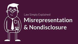 Misrepresentation and Nondisclosure  Contracts  Defenses amp Excuses [upl. by Cosmo]