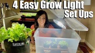 4 Easy Grow Light Set Ups for Starting Seeds Indoors  Spring Garden Series [upl. by Tarkany]