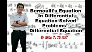 Bernoullis Equation in Differential Equation Solved Problems  Differential Equation [upl. by Norwood]