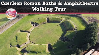 CAERLEON ROMAN BATHS amp AMPHITHEATRE WALES  Walking Tour  Pinned on Places [upl. by Arnaud]