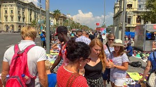 Barcelona’s La Rambla COMPLETE WALK from Catalonia Square to the Port [upl. by Anirehtac984]