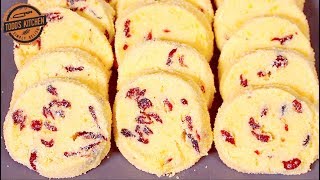 How to make CRANBERRY SHORTBREAD COOKIES  recipe [upl. by Ecnadnac]