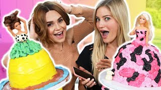 PRINCESS CAKE DECORATING CHALLENGE w iJustine [upl. by Ynnattirb14]