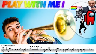 20 MEME SONGS Compilation with Sheet Music on Trumpet [upl. by Choo]