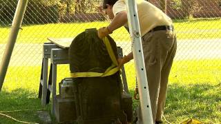 Lifting and Hoisting Stone Grave markers [upl. by Naellij]