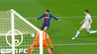 Lionel Messi scores through Thibaut Courtois legs twice in Barcelonas 30 win vs Chelsea  ESPN FC [upl. by Anirbus]