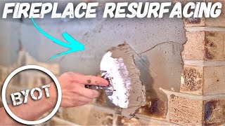 DIY Fireplace Makeover  How To Resurface A Fireplace [upl. by Mitran]