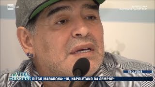 Diego Armando Maradona quotio napoletano da semprequot  La Vita in Diretta 0507017 [upl. by Kalmick910]