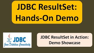 JDBC ResultSet HandsOn Demo [upl. by Domingo]