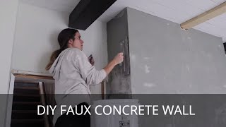 DIY Faux Concrete Wall  Cement Fireplace Surround [upl. by Nylesoy]