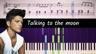 How to play Talking To The Moon by Bruno Mars  ACCURATE Piano Part Tutorial [upl. by Merras150]