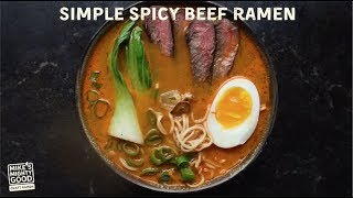 How to Make Simple Spicy Beef Ramen [upl. by Geirk]