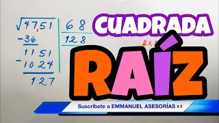 Cómo resolver una RAÍZ CUADRADA paso a paso [upl. by Madian]