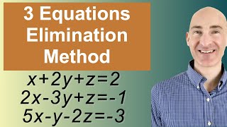 Solving Systems of 3 Equations Elimination [upl. by Quigley]