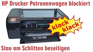 HP Drucker Patronenwagen blockiert  Stau am Schlitten beseitigen  4K [upl. by Salisbury]