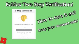 How To TURN ON Two Step Verification on Roblox Full Tutorial [upl. by Salangi381]