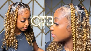 QTHEBRAIDER How To Short Knotless  Curls [upl. by Ona872]