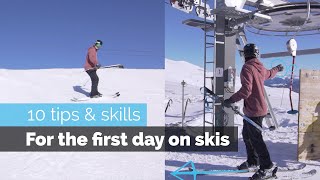 How to Ski  10 Beginner Skills for the First Day Skiing [upl. by Adihsaar297]