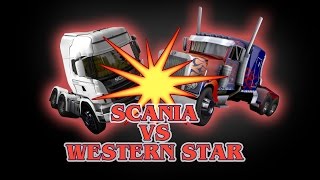 ETS 2  Scania Galvatron VS Western Star Optimus Prime  TRANSFORMERS  Peterbilt 389 [upl. by Lorene]