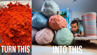 How to MAKE COLORED CLAY The ENTIRE PROCESS [upl. by Ojibbob]