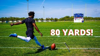 THE LONGEST FIELD GOAL I’VE EVER KICKED 80 YARDS [upl. by Charley]