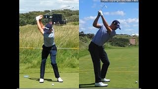 Justin Thomas golf swing  Long Iron faceon amp downtheline July 2017 [upl. by Barker]