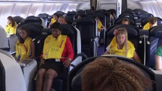 CABIN CREW TRAINING DITCHING  LONG FULL CABIN PREPARATION [upl. by Lurline]