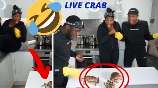 COOKING A LIVE CRAB  ONE FULLY TRIED TO ESCAPE FAM NELLAS KITCHEN EPISODE1 [upl. by Haim]