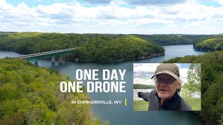 One Day One Drone  in Summersville WV spectacular aerials of lake and small town in West Virginia [upl. by Ornie]