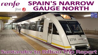 SPAINS NARROW GAUGE NORTH  RENFE FEVE SANTANDER TO BILBAO REVIEW  SPANISH TRAIN TRIP REPORT [upl. by Grenier419]