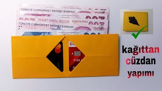 Kağıttan cüzdan nasıl yapılırEasy Paper wallet [upl. by Verneuil]