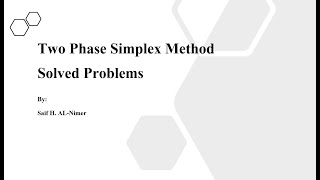 Two Phase Simplex  Solved Problems شرح [upl. by Nennek]