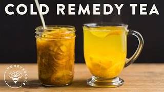 Cold Remedy Tea with Turmeric Ginger Honey Citrus  HONEYSUCKLE [upl. by Anyaj]