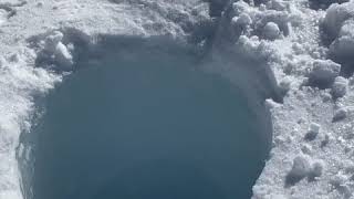 Incredible sounds created as an ice core is dropped into a hole in Antarctica  ABC News [upl. by Dolan516]