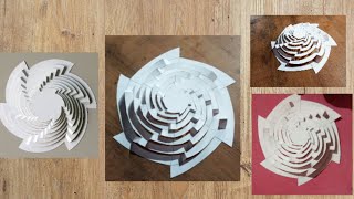 Origami round spiral hexagon  paper architecture  origami art [upl. by Lubba]